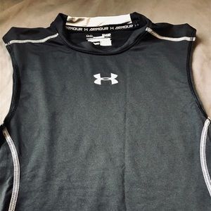 Under Armour sleeveless compression shirt.
